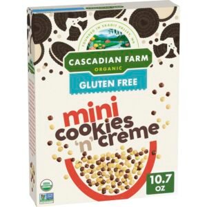 Cascadian Farm Organic Mini Cookies 'n' Crème, Gluten Free Cereal, 10.7 oz