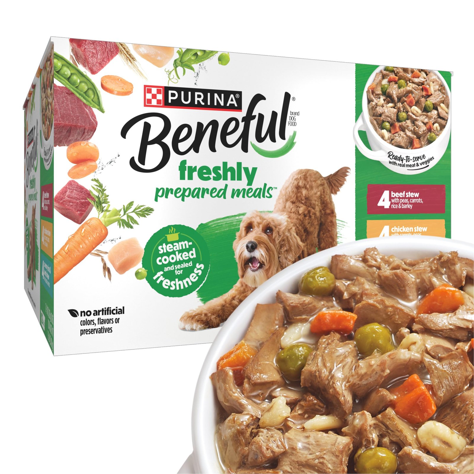 Beneful Purina Beneful Gravy Wet Dog Food Variety Pack, Prepared Meals Stew - (12) Tubs - 10 oz