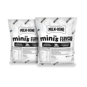 Milk-Bone Flavor Snacks Mini's Dog Biscuits Flavored Crunchy Dog Treats 2 Refill Packs Each Total - 70 Oz