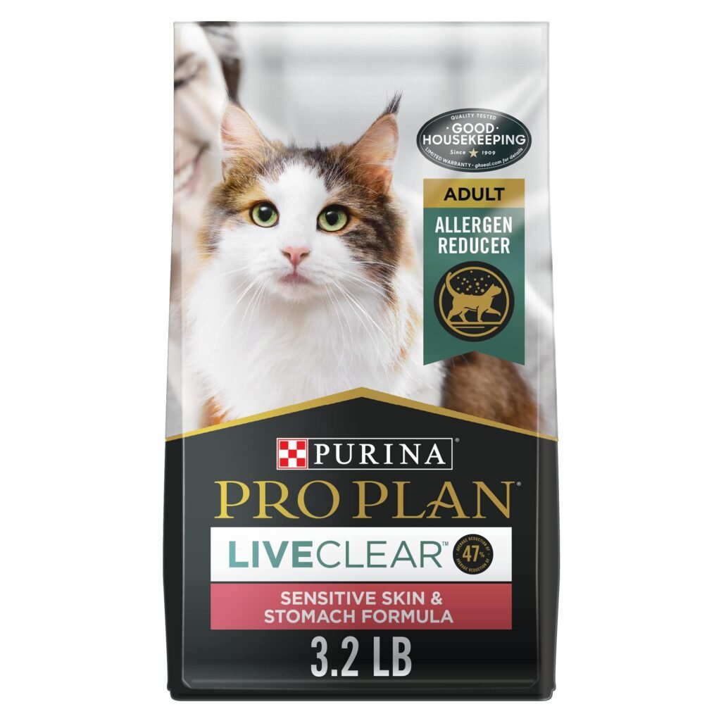 Purina Pro Plan Allergen Reducing, Sensitive Skin & Stomach, High Protein Cat Food - 3.2 lb