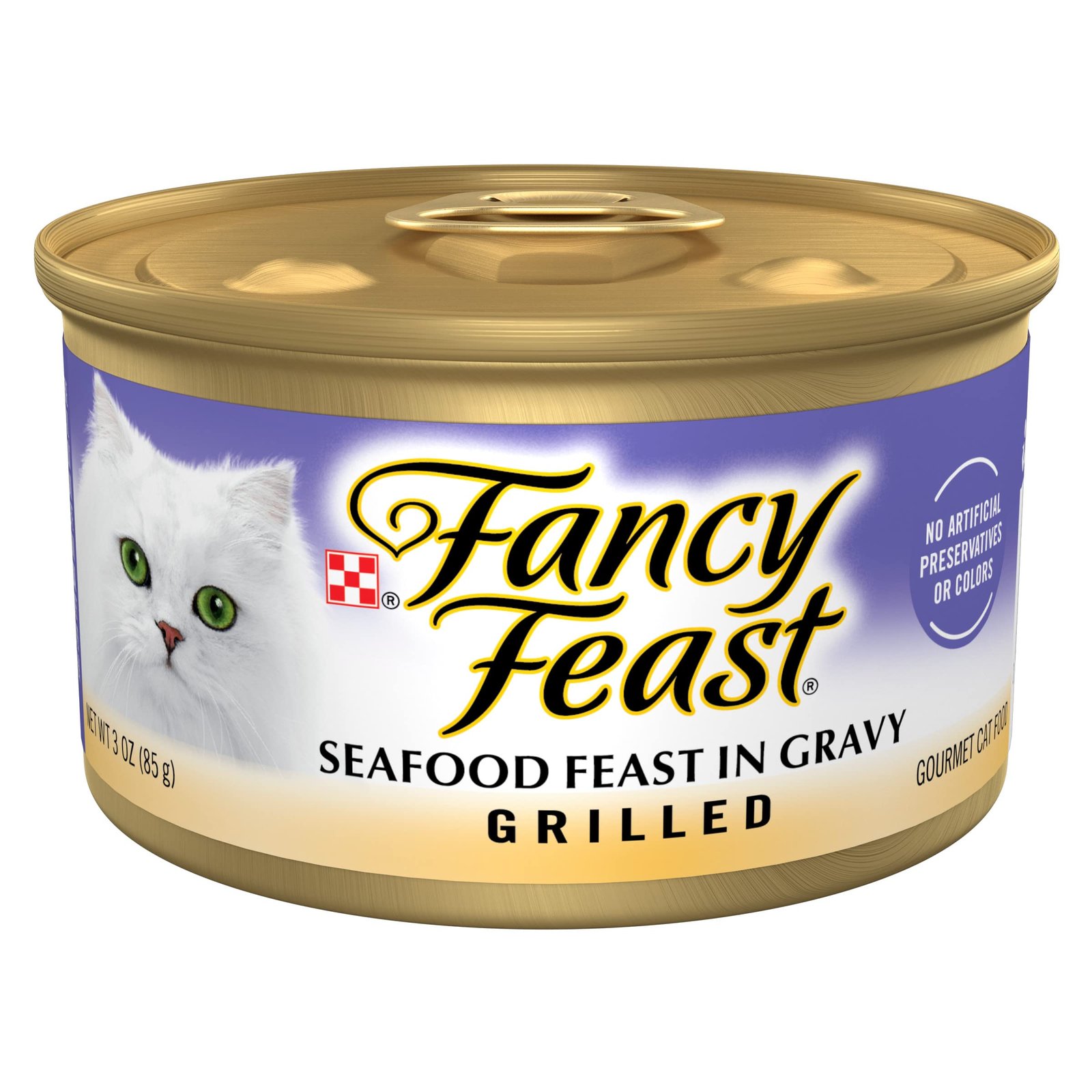 Fancy Feast Purina Fancy Feast Grilled Wet Cat Food Seafood Feast in Wet Cat Food Gravy - 3 oz | Pack of 24