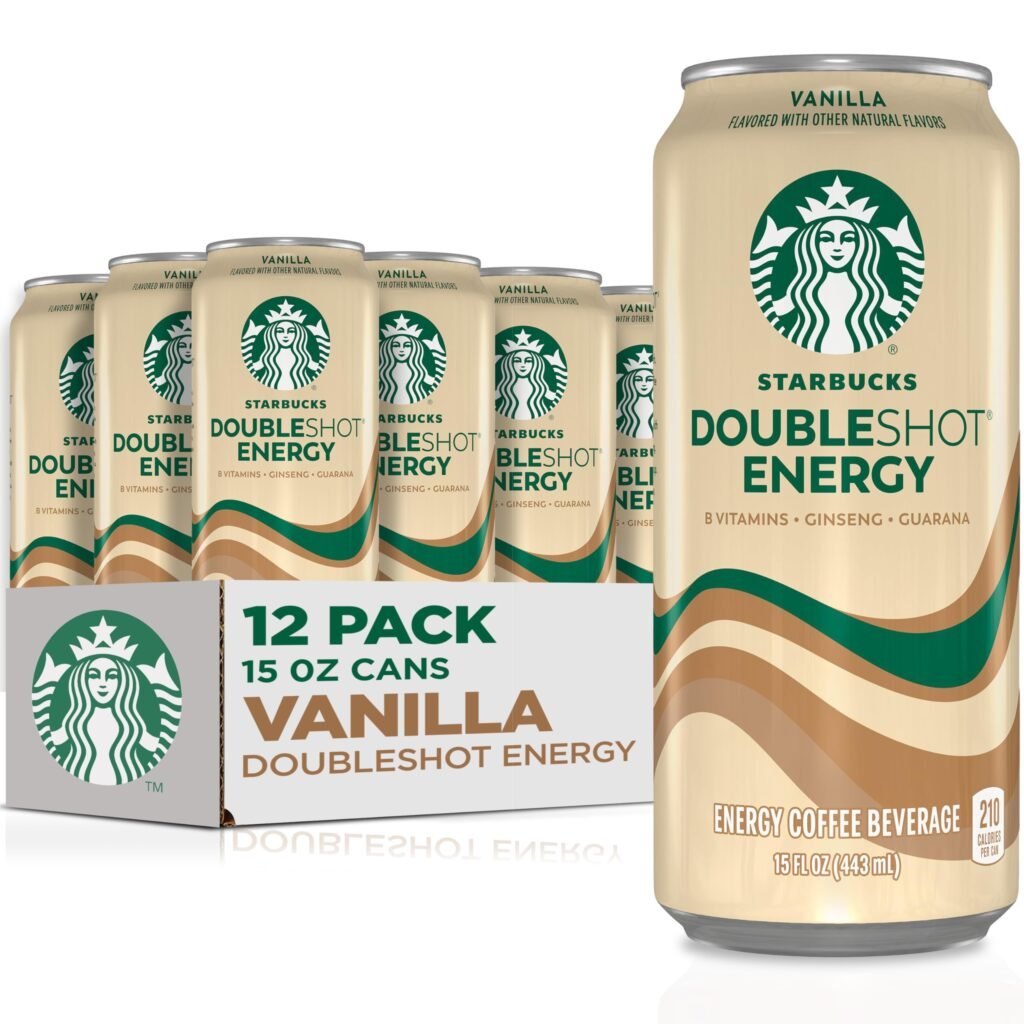 Starbucks Doubleshot Energy Drink Coffee Beverage, Vanilla, Iced Coffee, 15 fl oz Cans, 12 Pack