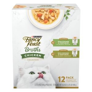 Fancy Feast Purina Fancy Feast Chicken Broth Complement Lickable Grain Free Wet Cat Food Variety Pack - 1.4 oz | Pack of 12