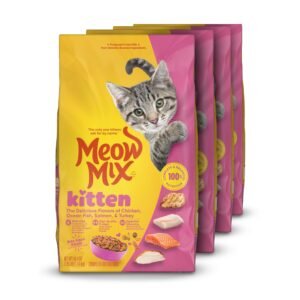 Meow Mix Kitten Li l Nibbles Dry Cat Food for Kittens - 3.15 Pound | Pack of 4