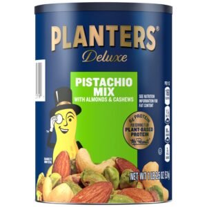 PLANTERS Pistachio Nuts Lovers Nut Mix with Pistachios no shell, Almonds & Cashews, Party Snacks, Kosher 1lb 2.5oz