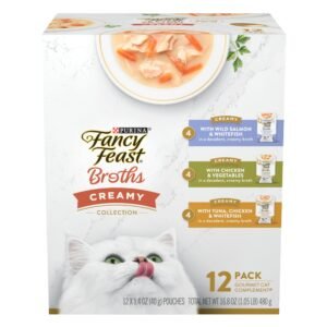 Fancy Feast Purina Fancy Feast Lickable Broth Topper Complement Creamy Wet Cat Food Variety Pack - () - 1.4 oz | Pack of 12
