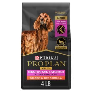 Purina Pro Plan Sensitive Skin and Stomach Dry Dog Food Senior Adult 7 Plus Salmon and Rice Formula - 4 lb