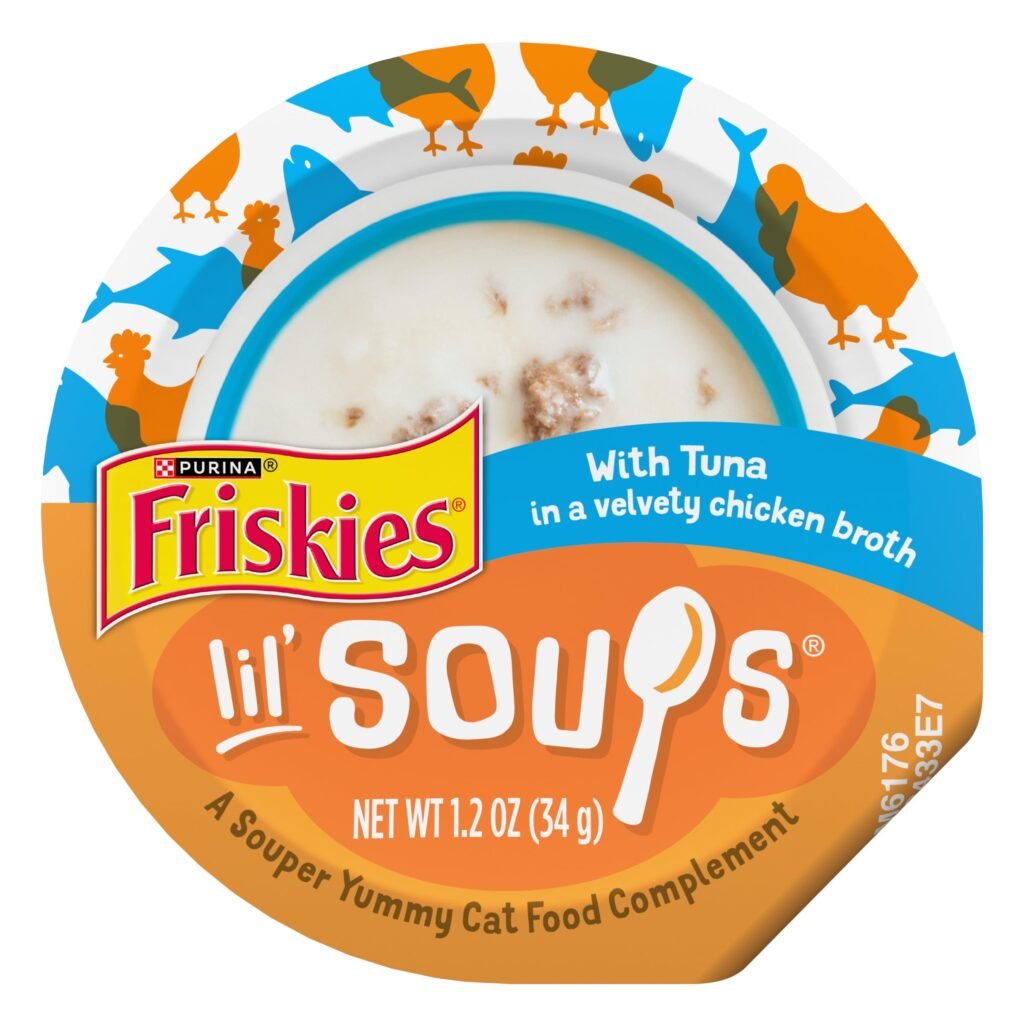 Friskies Purina Friskies Natural, Grain Free Lickable Cat Treats Lil’ Soups With Tuna in Chicken Broth - 1.2 oz | Pack of 8