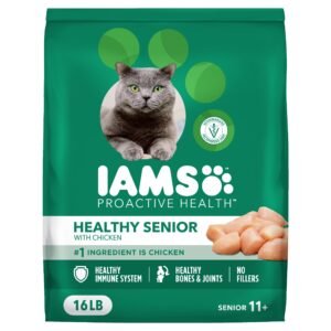 IAMS Proactive Health Senior Dry Cat Food Dry Cat Food Chicken Recipe Real Chicken in Every - 16 lb