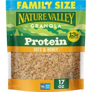 Nature Valley Protein Granola, Oats and Honey Granola, Resealable Snack Pouch, 17 oz