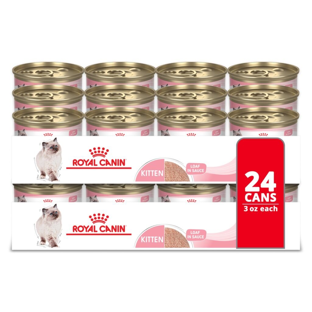 Royal Canin Feline Health Nutrition Kitten Loaf in Sauce Canned Cat Food - 3 oz | Pack of 24