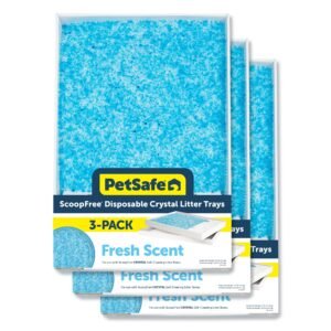 PetSafe ScoopFree Self-Cleaning Cat Litter Box Tray Refills with Blue Non-Clumping Crystals - Pack of 3