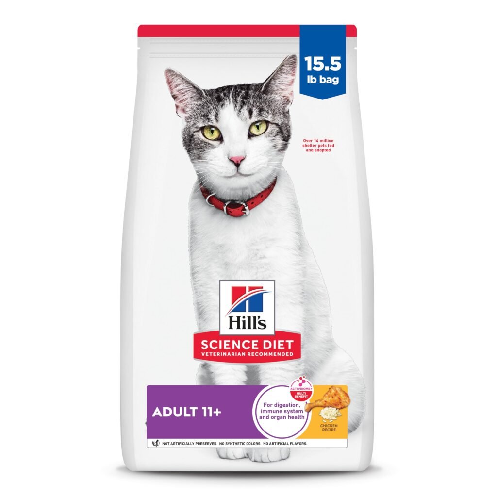Hill's Science Diet Senior 11+ Dry Cat Food, Chicken - 15.5 lb
