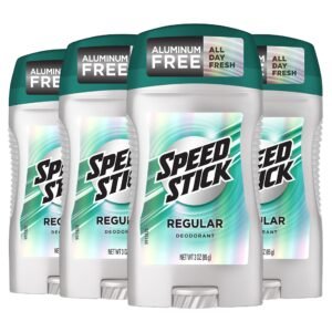 Speed Stick Aluminum Free Men's Deodorant, 24 Hour Odor Protection, Regular, 3 Ounce, 4 Pack