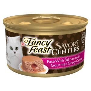 Fancy Feast Purina Fancy Feast Savory Centers With Salmon Gourmet Wet Cat Food Pate With Gravy Center - 3 oz | Pack of 24