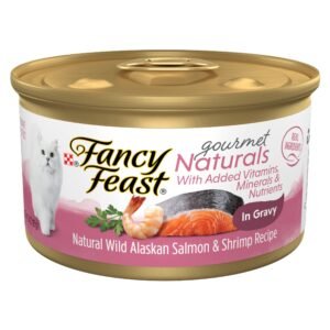 Fancy Feast Purina Fancy Feast Wet Cat Food Gourmet Naturals Wild Alaskan Salmon and Shrimp Recipe in - 3 oz | Pack of 12