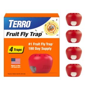 TERRO Fruit Fly Trap 4-Pack with 180 Day Lure Supply