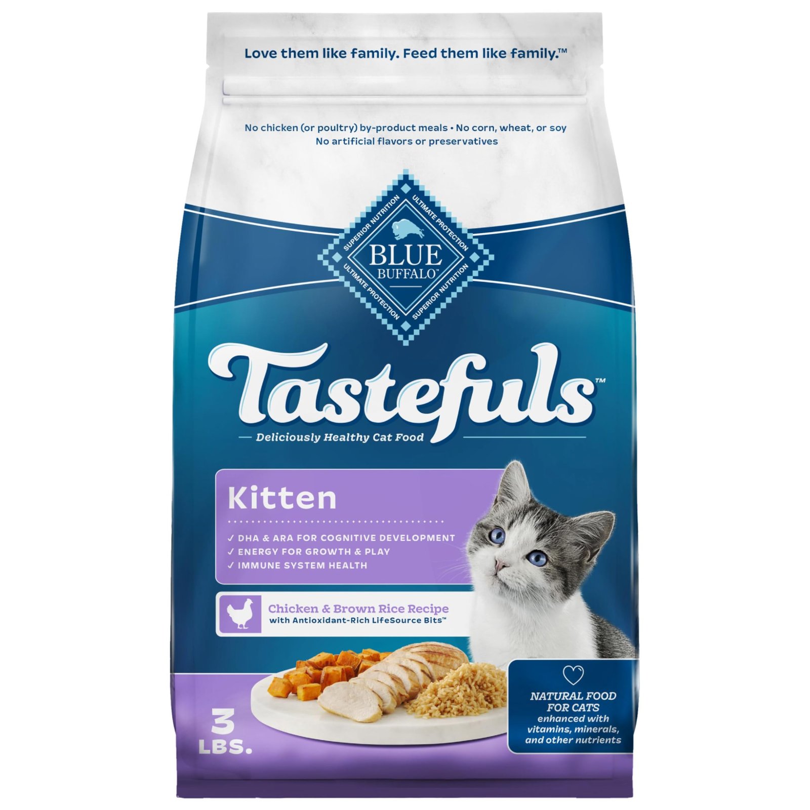 Blue Buffalo Tastefuls Kitten Food With DHA Dry Cat Food Made in the USA with Natural Ingredients