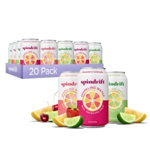 Spindrift Lemonade 3 Flavor Variety 20 Pack, 12 Fl Oz, Pack of 20