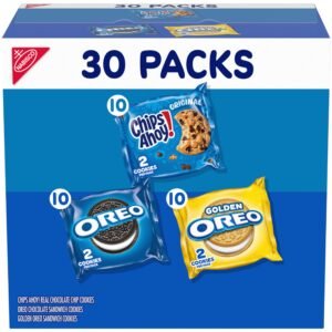Nabisco Sweet Treats Cookie Variety Pack OREO, OREO Golden & CHIPS AHOY!, 30 Snack Packs