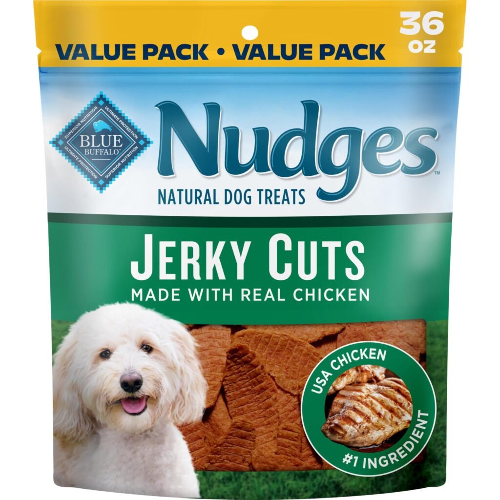 Blue Buffalo Nudges Chicken Jerky Cuts Natural Dog Treats Tender & Meaty Dog Snacks Healthy Reward or - 36 oz