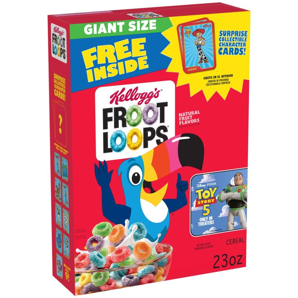Froot Loops Breakfast Cereal, Good Source of Fiber, Giant Size, 15g Whole Grains, 23 oz