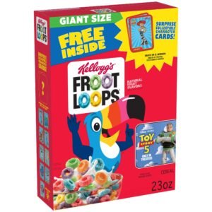 Froot Loops Breakfast Cereal, Good Source of Fiber, Giant Size, 15g Whole Grains, 23 oz