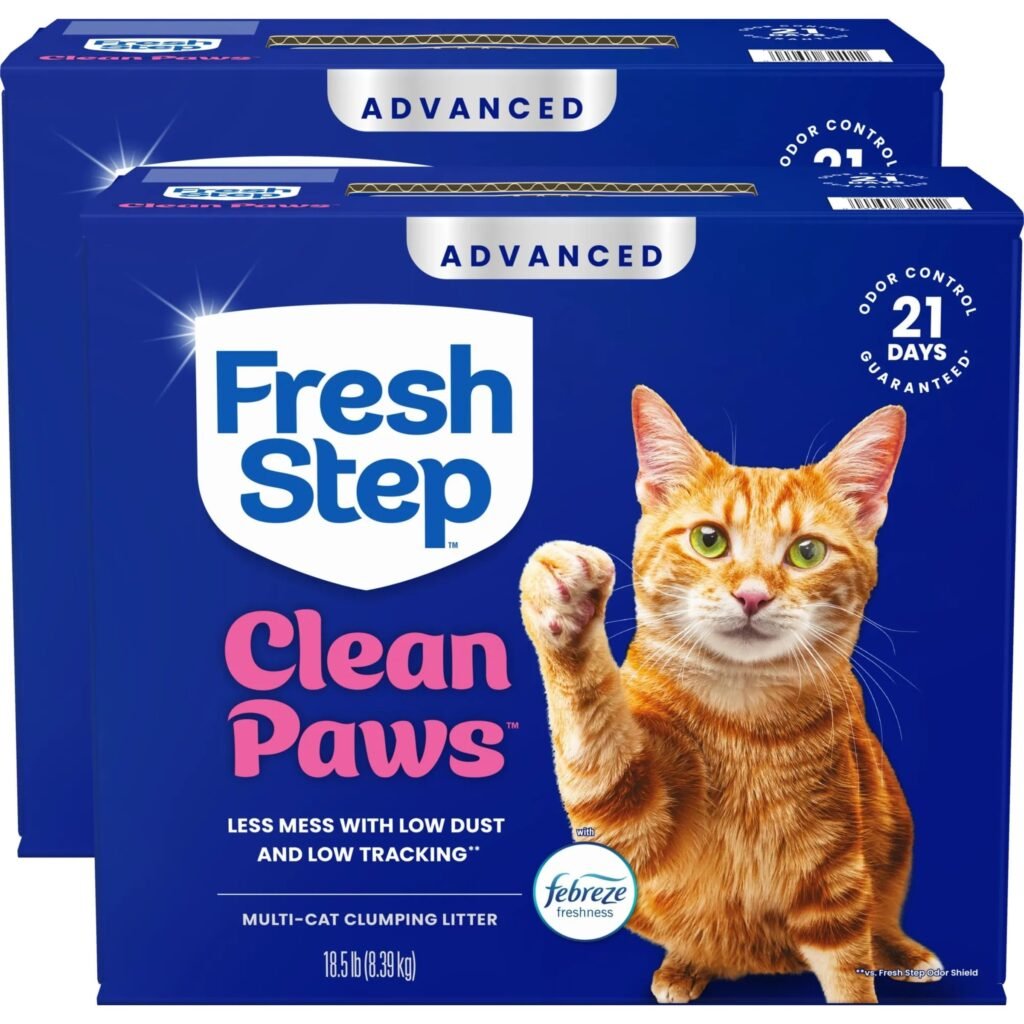 Fresh Step Advanced Clean Paws Multi Cat Clumping Cat Litter with Febreze Freshness Low Dust Odor Control - 18.5 lb