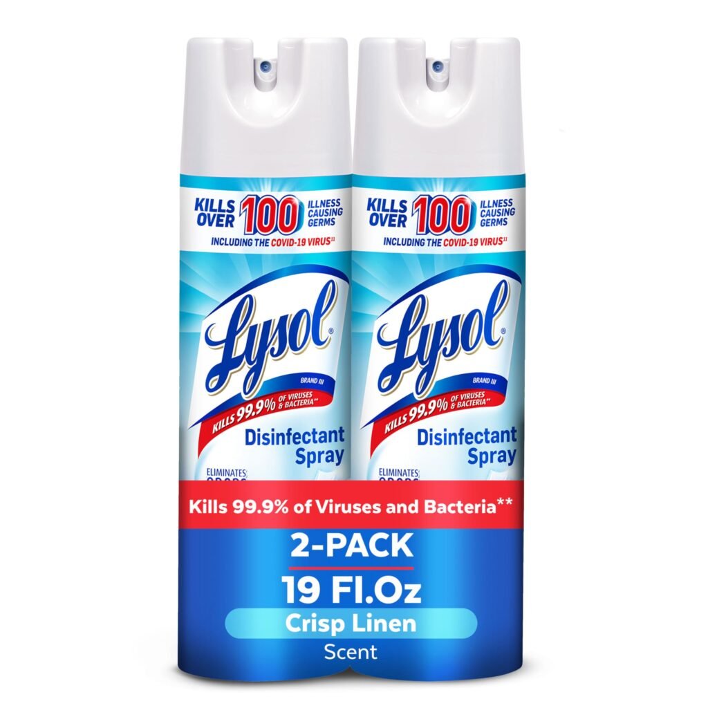 Lysol Disinfectant Spray, Crisp Linen, 19 fl oz, (Pack of 2)