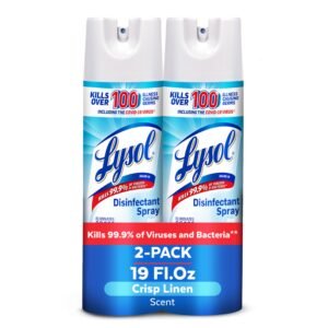 Lysol Disinfectant Spray, Crisp Linen, 19 fl oz, (Pack of 2)