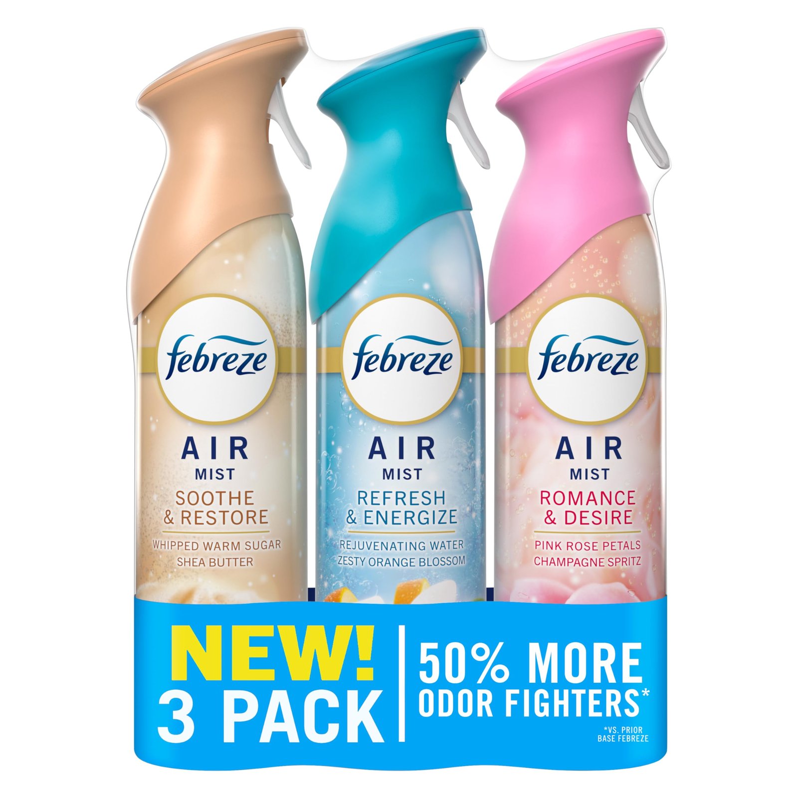 Febreze Air Mist, Air Freshener, Refresh & Energize, 8.1oz, (Pack of 3)