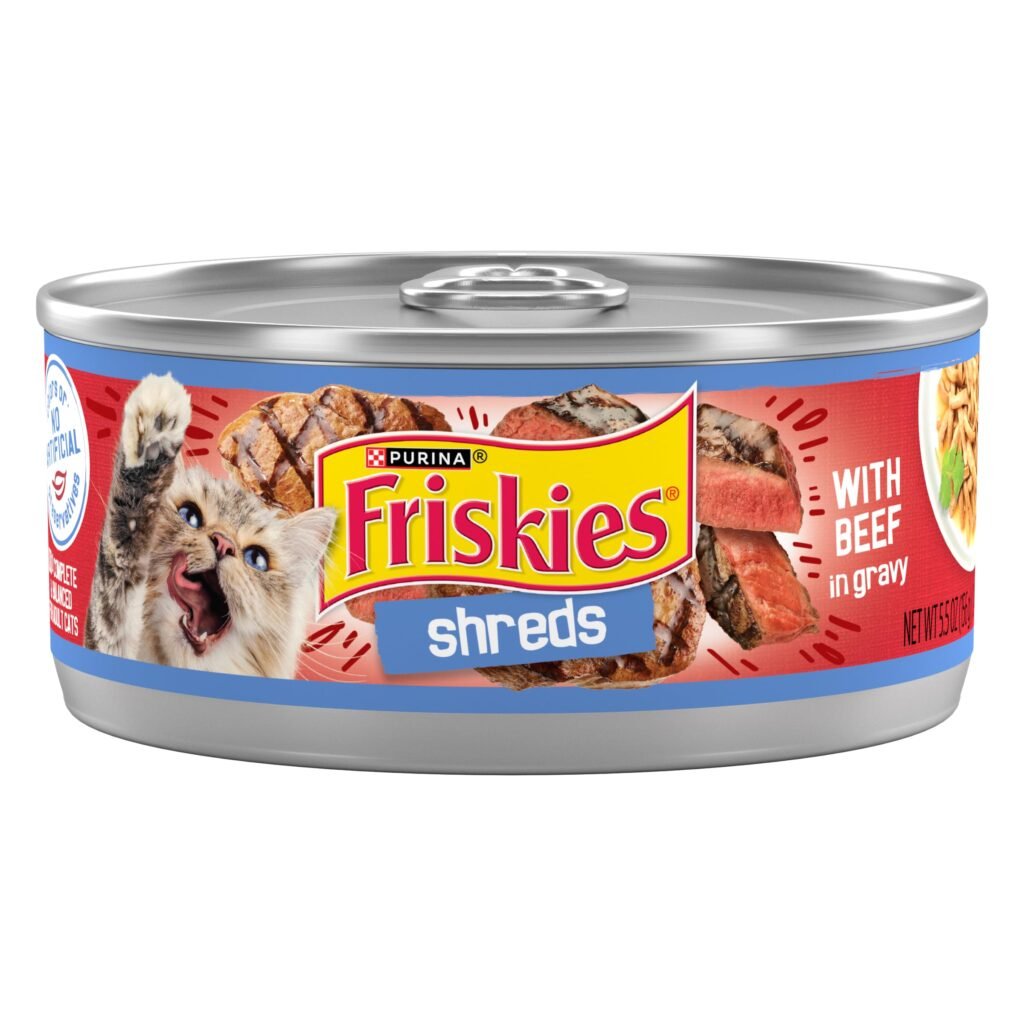 Friskies Purina Friskies Shreds With Beef in Gravy Wet Cat Food - () Cans - 5.5 oz | Pack of 24