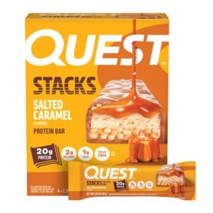 Quest Nutrition Stacks Protein Bars, Salted Caramel Flavor, High Fiber, 1g Sugar, 4 Ct