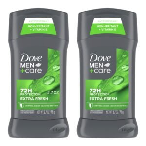 Dove Men+Care Extra Fresh Men's Antiperspirant Deodorant Stick Extra Fresh Twin pack With 72-hour sweat & odor protection with 1/4 Moisturizing Cream & Long-lasting Citrus Scent 2.7 oz