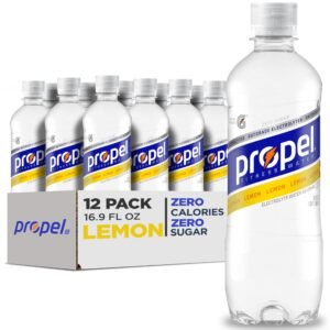 Propel Electrolyte Enhanced Water Sports Drink, Lemon Flavored Water, 16.9 fl oz Bottles, 12 Pack
