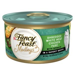 Fancy Feast Purina Fancy Feast Wet Cat Food Medleys Shredded White Meat Chicken Fare With Spinach in - 3 oz | Pack of 24