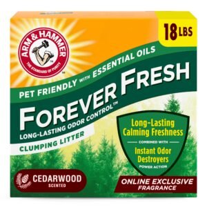 Arm & Hammer Forever Fresh Clumping Cat Litter Cedarwood, MultiCat, Pet Friendly with Essential Oils - 18lb