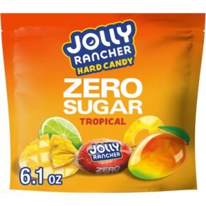 JOLLY RANCHER Zero Sugar Tropical Fruit Flavored Hard Candy Bag, 6.1 oz