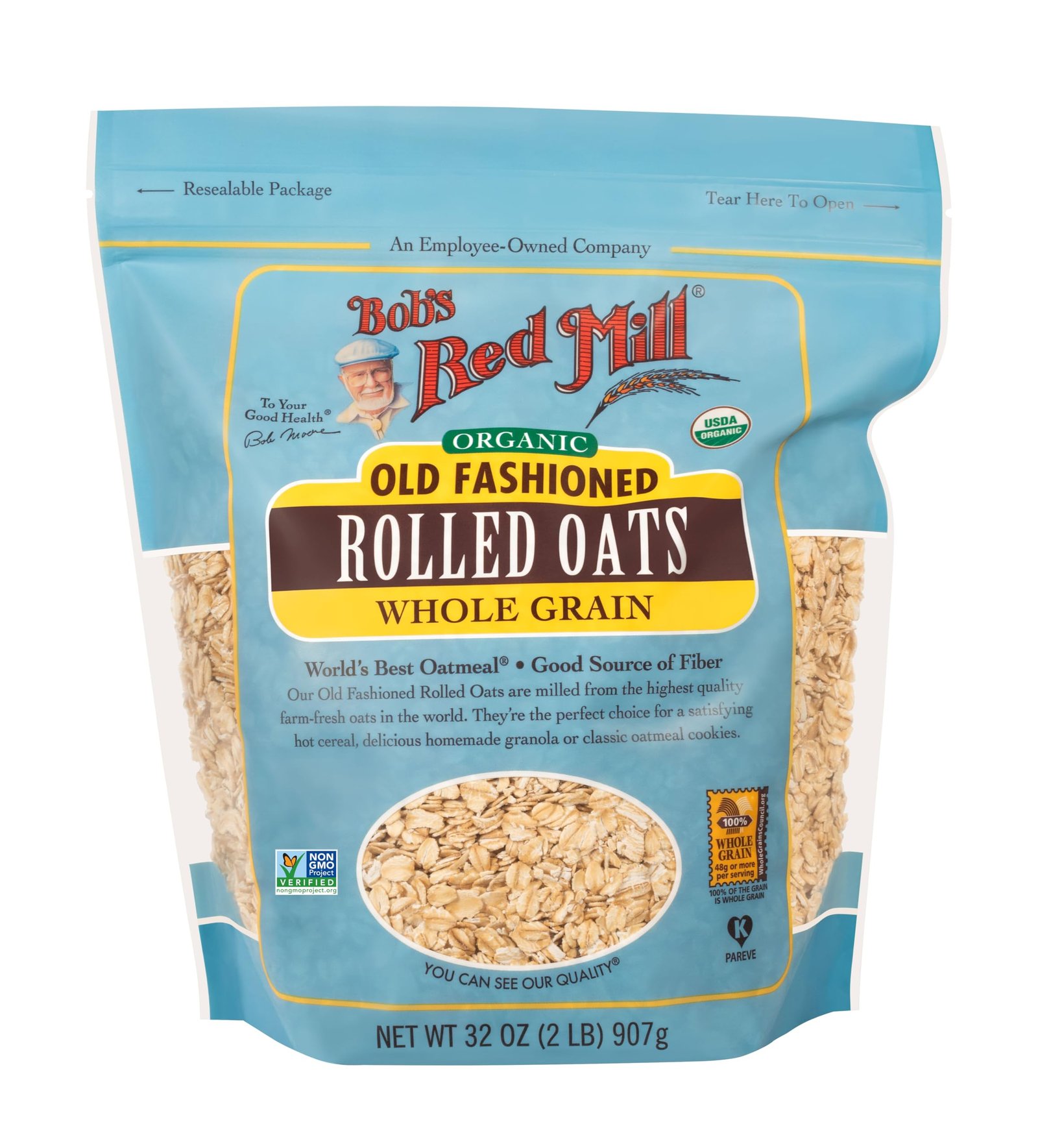 Bob's Red Mill Organic Old Fashioned Rolled Oats, 32oz, Whole Grain, Pack of 1 - Organic