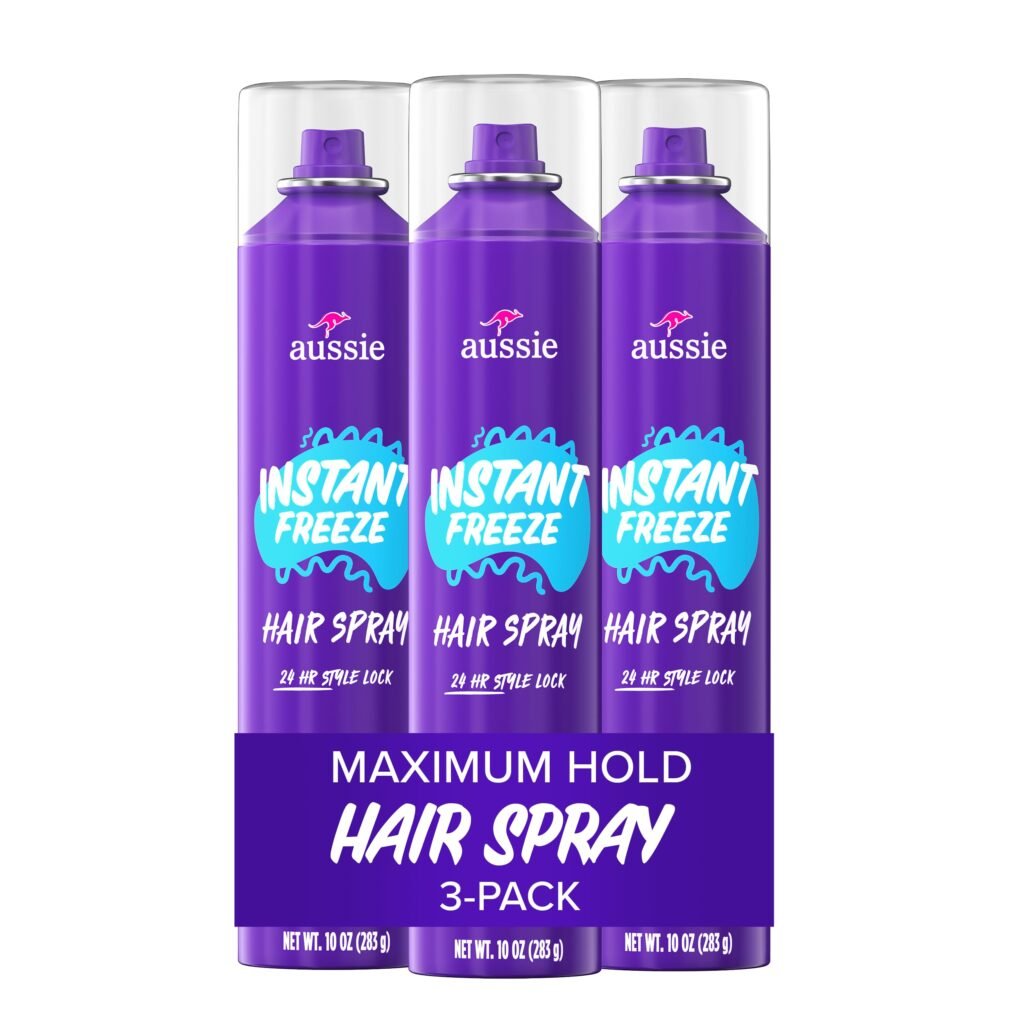 Instant Freeze Hair Spray for Extreme Hold, Long-Lasting All-Day Fresh Citrus Scent, Safe for All Hair Types, 10 Fl Oz, 3 Pack