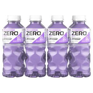 POWERADE Electrolyte Enhanced Zero Sugar Grape Sports Drink, 20 oz, Pack of 8