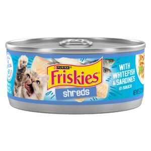 Friskies Purina Friskies Wet Cat Food, Shreds With Whitefish & Sardines in Sauce - () Cans - 5.5 Oz | Pack of 24