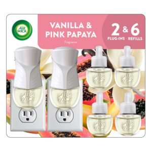 Air Wick Plug-In Oil Starter Kit, 2 Warmers + 6 Refills