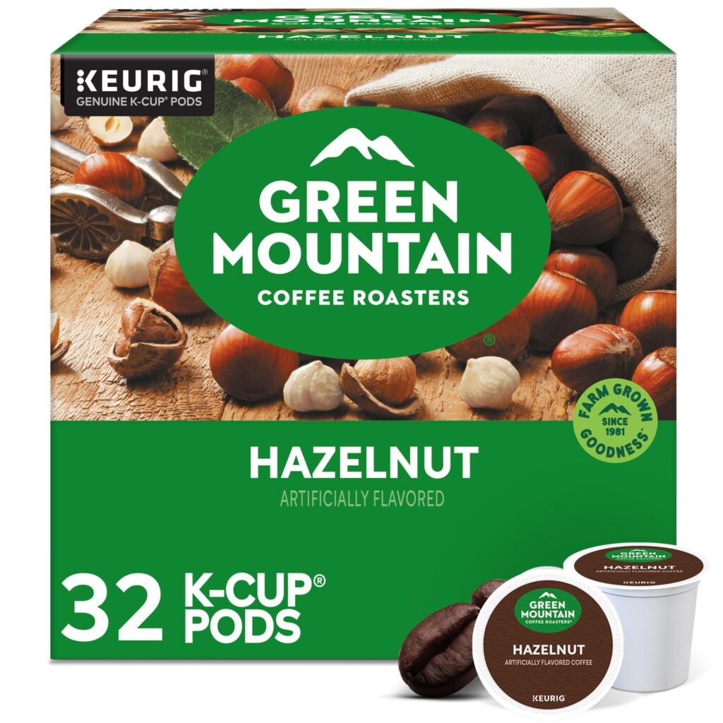 Green Mountain Coffee Roasters Hazelnut Keurig Single-Serve K-Cup Pods, Light Roast Coffee, 32 Ct