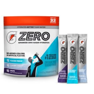 Gatorade Zero Sugar Electrolyte Powder Drink Mix, 3 Flavor Variety Pack, 32 Servings