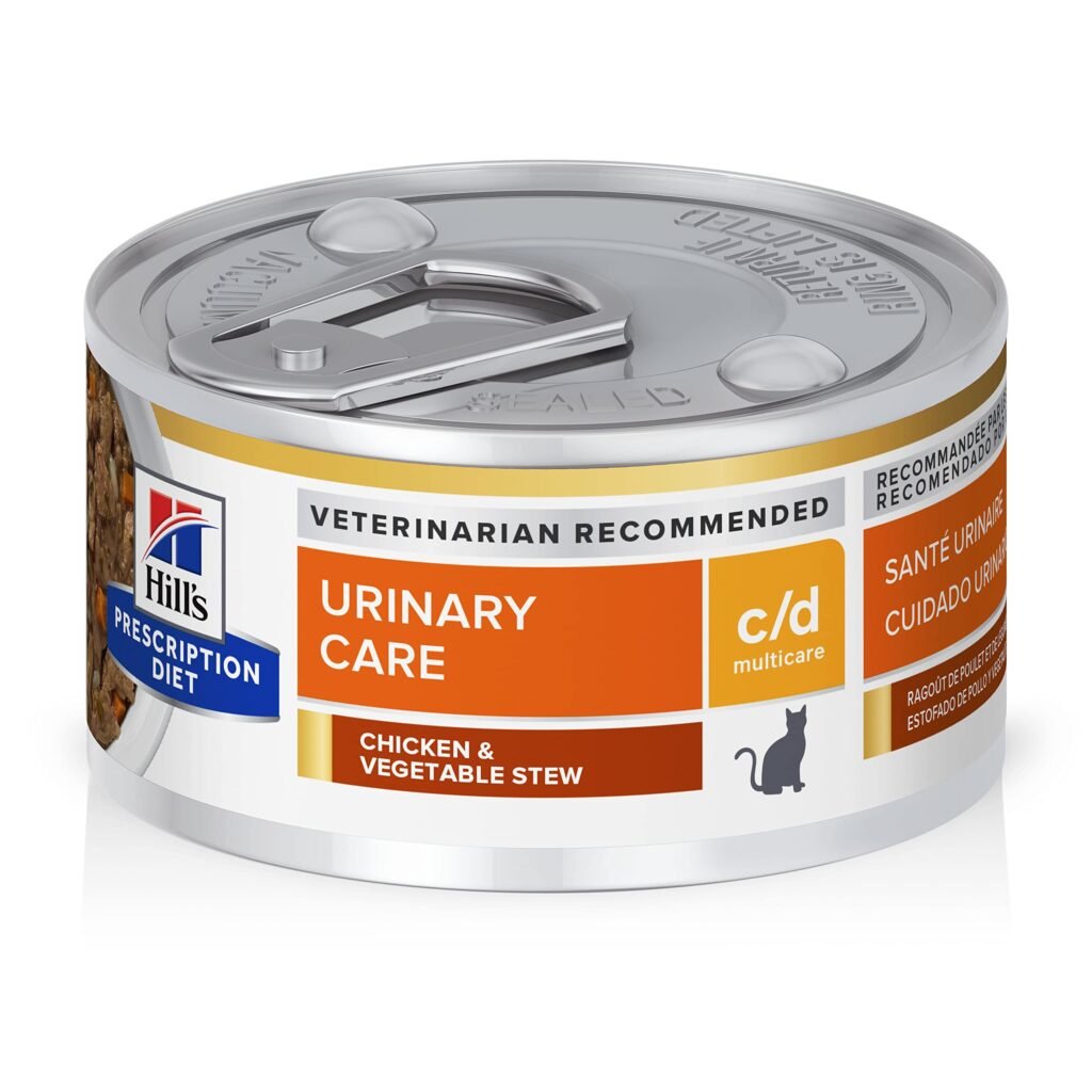 Hill's Prescription Diet c d Multicare Urinary Care Wet Cat Food Chicken & Vegetable Stew Cans - 2.9 oz | Pack of 24