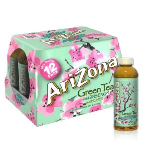 Arizona Green Tea with Ginseng and Honey, 16 Fl Oz, Pack of 12