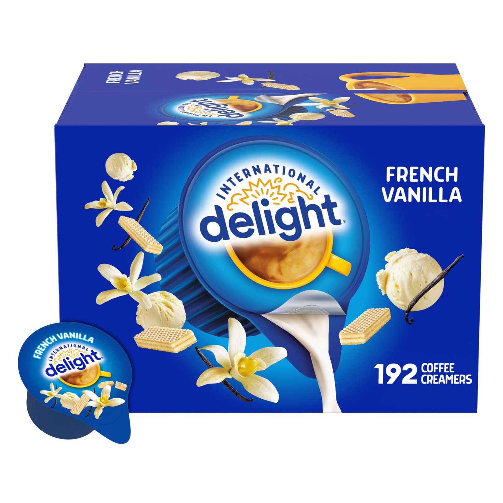 International Delight, French Vanilla, Single-Serve Coffee Creamers, 192 Ct, Pack of 1