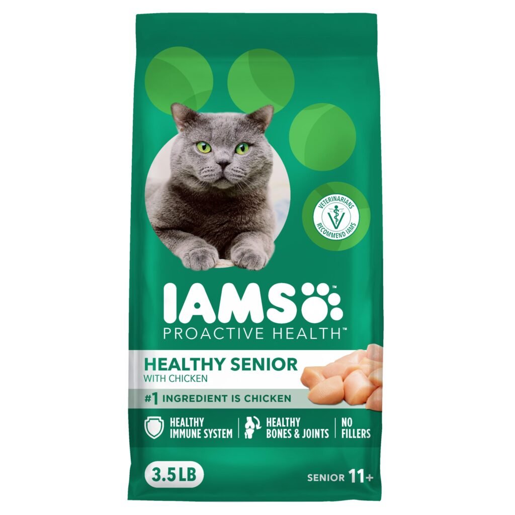 IAMS Proactive Health Senior Dry Cat Food Dry Cat Food Chicken Recipe Real Chicken in Every - 3.5 Lb