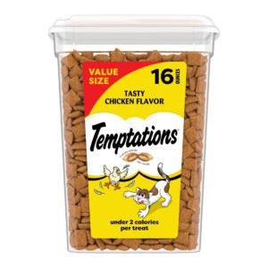 Temptations Cat Treats Classic Crunchy and Soft Cat Treats Tasty Chicken Flavor Tub - 16 oz